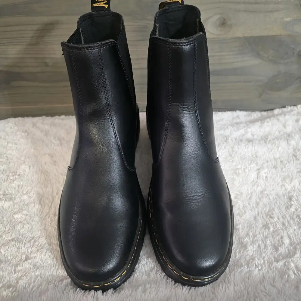 Dr Martens 2976 Chelsea Boots Black Leather Men's 9 Women's 10 UK 8 EU 42